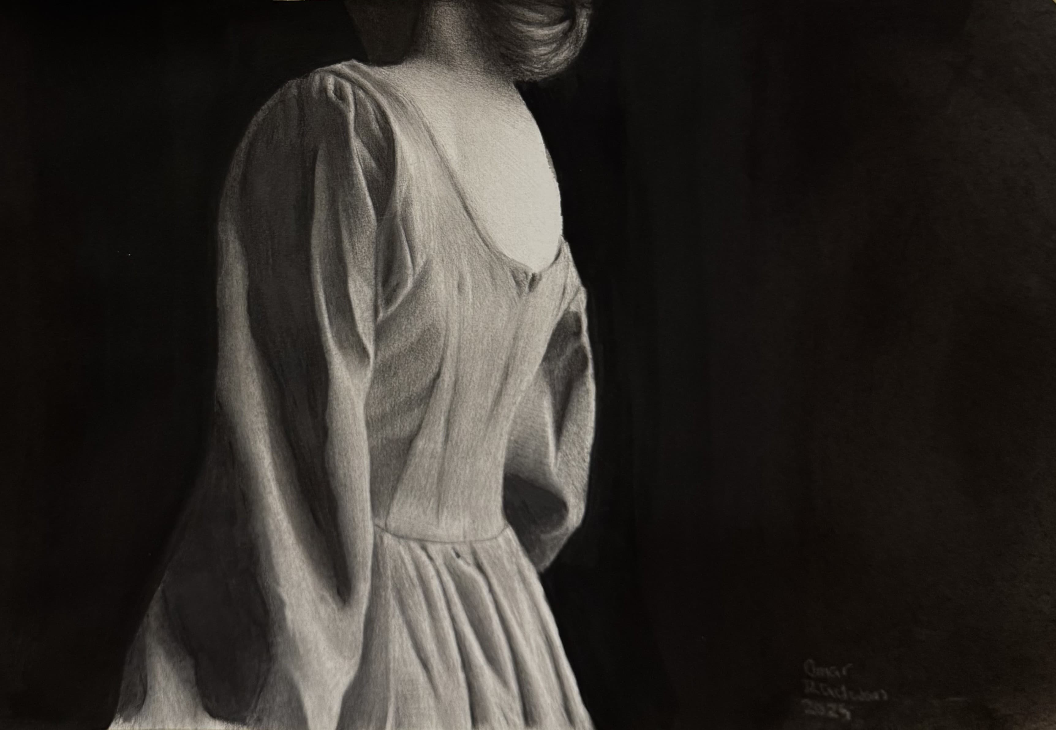 Mixed media on watercolor paper drawing titled Untitled by Omar Radwan