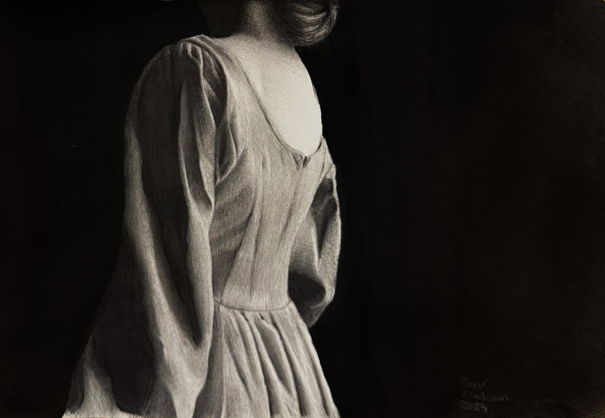 Mixed media on watercolor paper drawing titled Untitled by Omar Radwan
